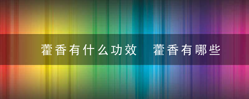 藿香有什么功效 藿香有哪些功效